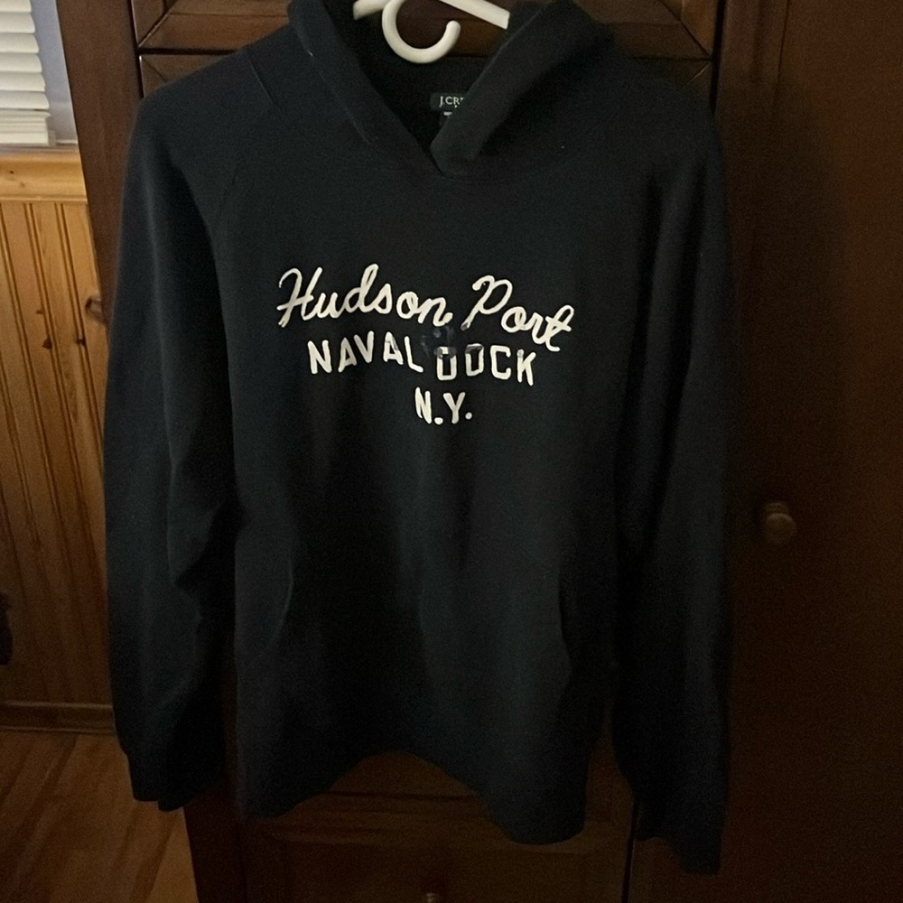J crew navy blue hoodie, size L